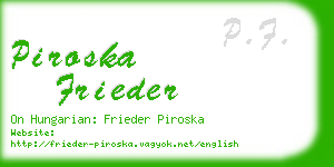 piroska frieder business card